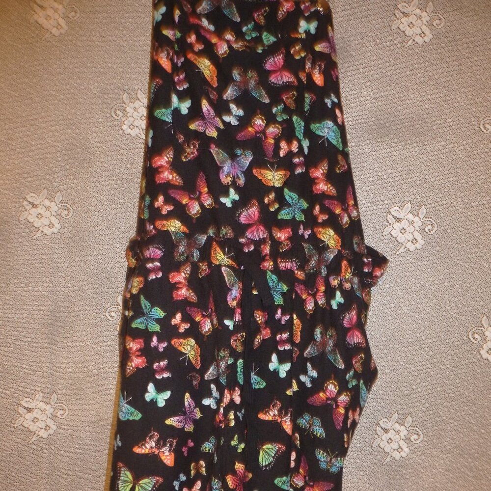 Cute Overall elastic waistline butterflies print romper XX Large (19)Juniors